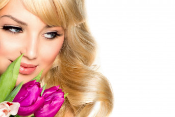 обоя девушки, -unsort , лица,  портреты, цветы, настроение, взгляд, девушка