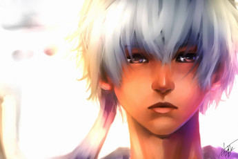Картинка аниме gintama фон белые волосы лицо парень sakata gintoki sushi-master901 арт