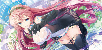 Картинка vocaloid аниме вокалоид art грудь улыбка megurine luka девушка daidou