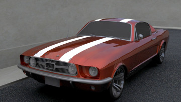 обоя автомобили, 3д, mustang, fastback