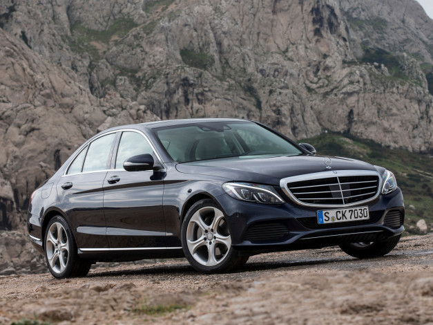 Обои картинки фото автомобили, mercedes-benz, c, 250, bluetec, exclusive, line, w205, 2014, темный
