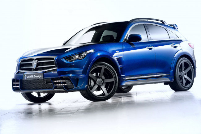 Обои картинки фото 2014 infiniti qx70 , larte, автомобили, infiniti, тюнинг, синий