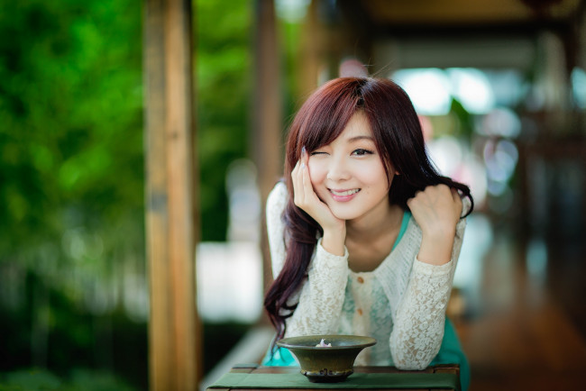 Обои картинки фото девушки, -unsort , азиатки, взгляд, лицо