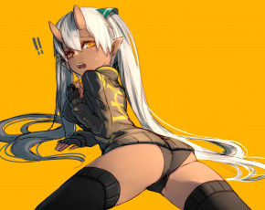 Картинка аниме животные +существа девушка