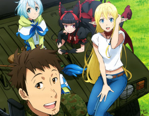 Картинка аниме gate машина девушки солдат итами