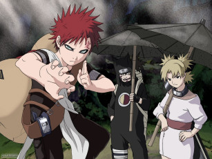 Картинка аниме naruto temari gaara sand песок shinobi kankuro