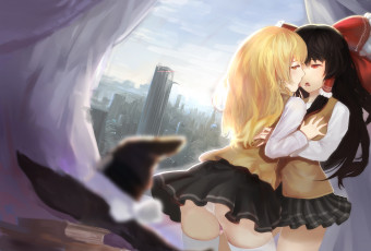 Картинка аниме touhou фон взгляд девушки