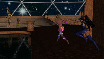 Картинка space++pirates 3д+графика фантазия+ fantasy фон взгляд пираты девушки