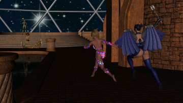 Картинка space++pirates 3д+графика фракталы+ fractal пираты фон взгляд девушки