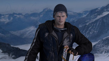 Картинка видео+игры devil+may+cry vergil рендеринг парень мужчина горы шапка demon devil may cry меч