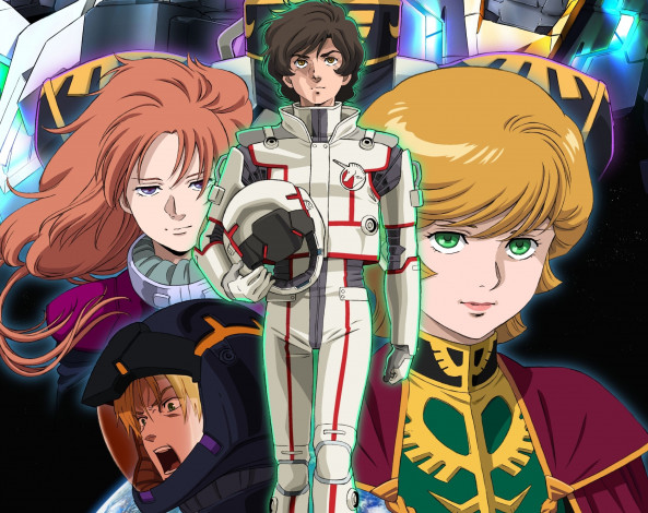Обои картинки фото аниме, mobile suit gundam, девушка, парни