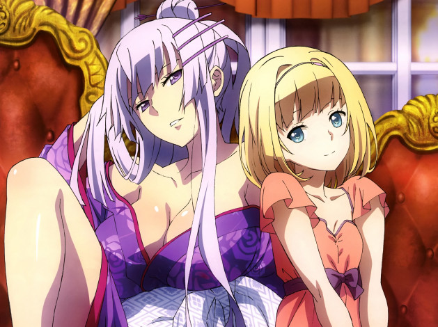 Обои картинки фото аниме, heavy object, девушки