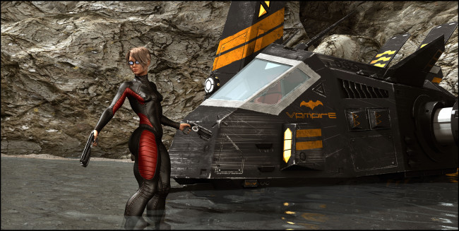 Обои картинки фото 3д графика, фантазия , fantasy, оружие, фон, взгляд, девушка