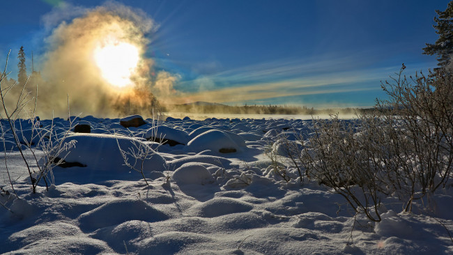 Обои картинки фото природа, зима, снег