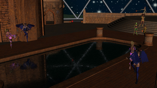 Обои картинки фото space  pirates, 3д графика, фантазия , fantasy, пираты, фон, взгляд, девушки