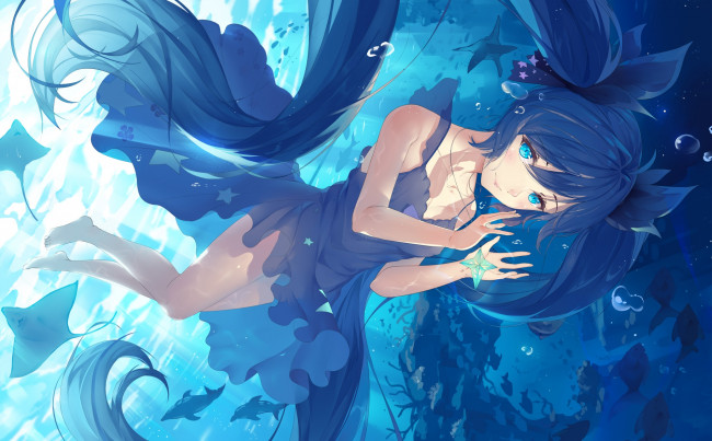 Обои картинки фото аниме, vocaloid, hatsune, miku, baisi, shaonian