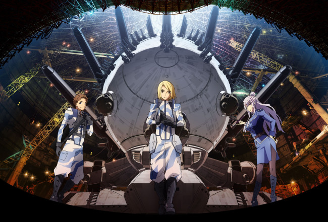 Обои картинки фото аниме, heavy object, девушка, парни