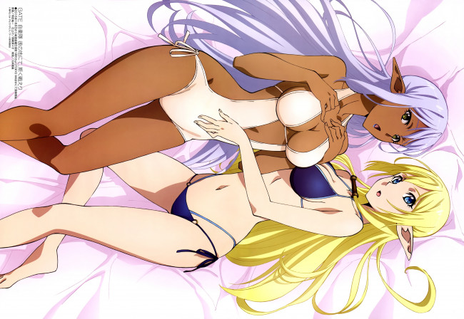 Обои картинки фото аниме, gate, девушки, врата