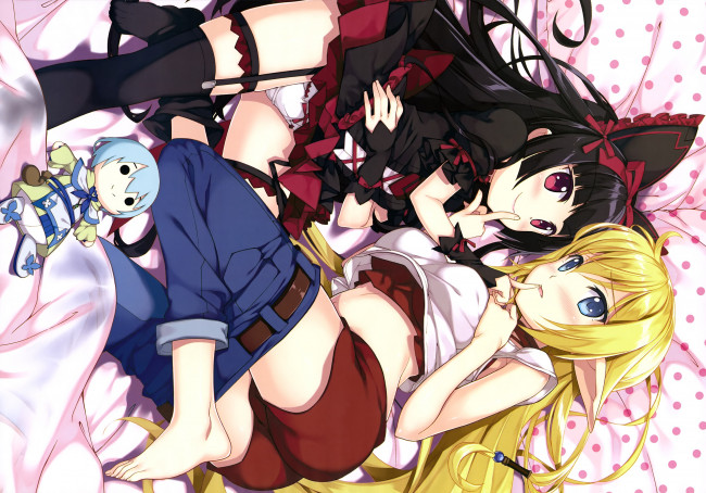 Обои картинки фото аниме, gate, эльф, девушки, лоли