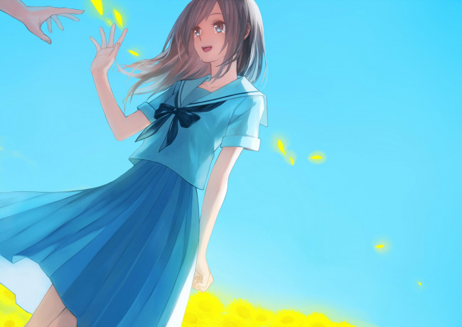 Обои картинки фото аниме, unknown,  другое, hachijou, asa, руки, девушка