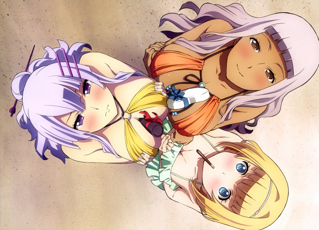 Обои картинки фото аниме, heavy object, девушки