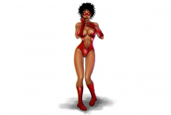 Картинка рисованное комиксы униформа маска фон взгляд девушка