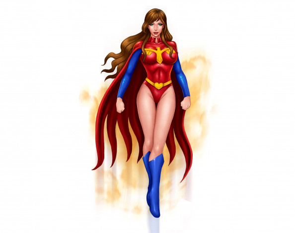 Обои картинки фото рисованное, комиксы, униформа, взгляд, фон, девушка