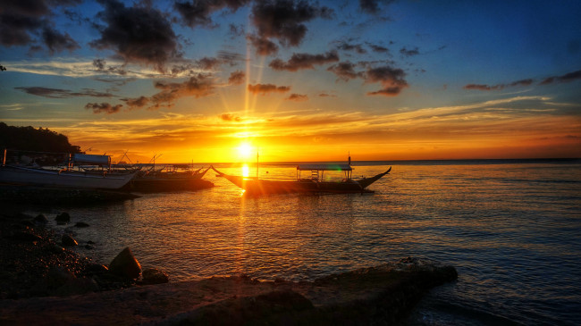 Обои картинки фото корабли, лодки,  шлюпки, рассвет