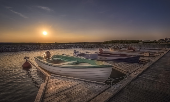 Обои картинки фото корабли, лодки,  шлюпки, рассвет