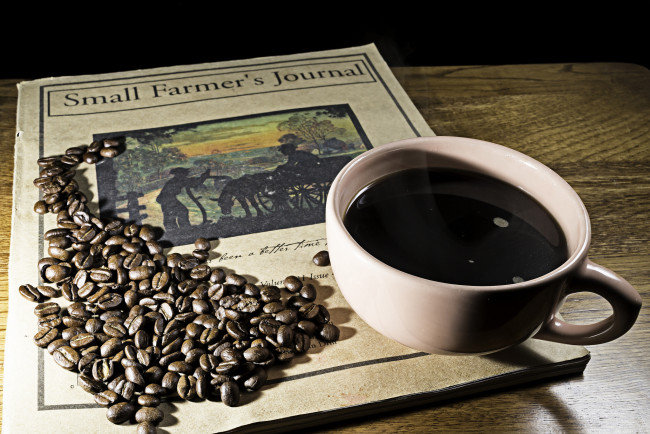 Обои картинки фото еда, кофе,  кофейные зёрна, напиток, чашка