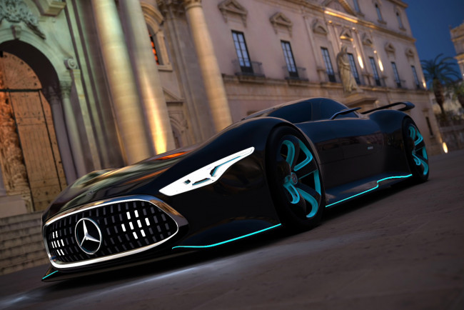 Обои картинки фото mercedes-benz amg vision gran turismo concept 2013, автомобили, 3д, 2013, concept, turismo, gran, vision, amg, mercedes-benz