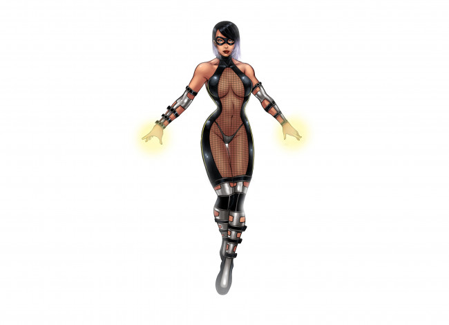 Обои картинки фото рисованное, комиксы, униформа, взгляд, фон, девушка