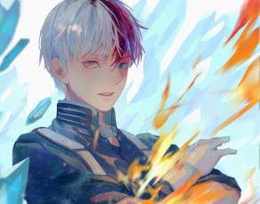 Картинка аниме boku+no+hero+academia boku no hero academia todoroki shouto fanart from pixiv
