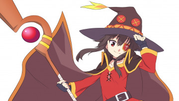 обоя аниме, kono subarashii sekai ni shukufuku wo, фон, взгляд, девушка