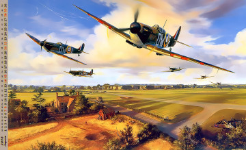 Картинка календари рисованные +векторная+графика самолет