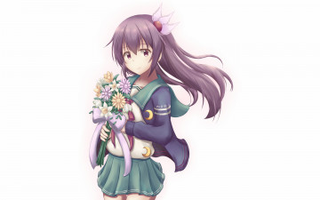 Картинка аниме kantai+collection девушка взгляд фон