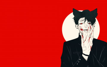 Картинка аниме животные +существа парень