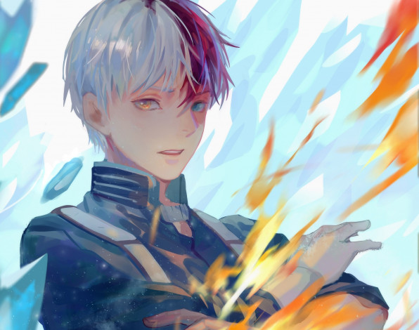 Обои картинки фото аниме, boku no hero academia, boku, no, hero, academia, todoroki, shouto, fanart, from, pixiv