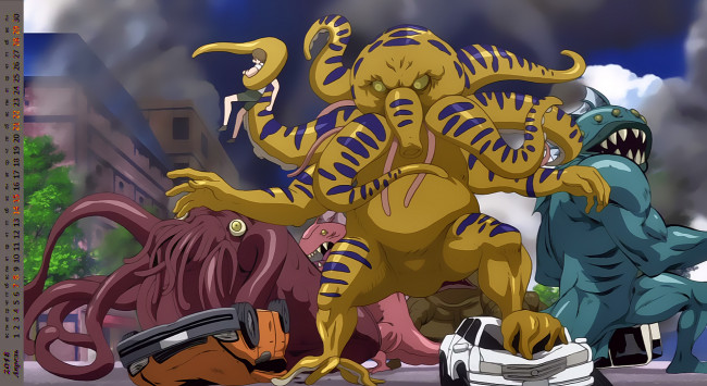 Обои картинки фото календари, аниме, чудовище