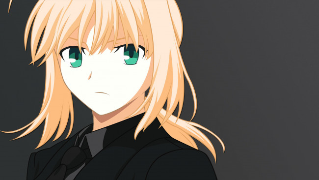 Обои картинки фото аниме, fate, zero, взгляд, фон, девушка
