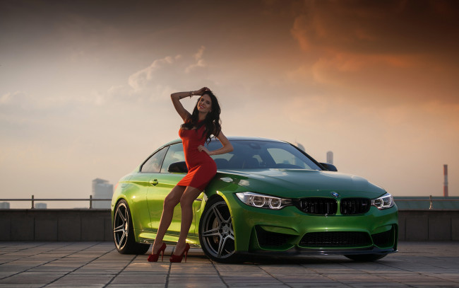 Обои картинки фото автомобили, -авто с девушками, bmw