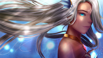 Картинка аниме summer+wars девушка фон волосы