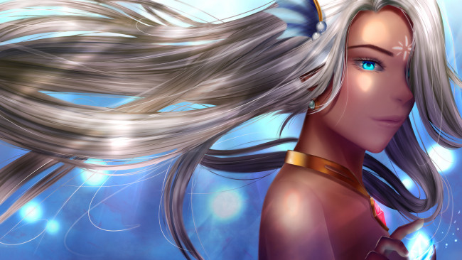 Обои картинки фото аниме, summer wars, девушка, фон, волосы