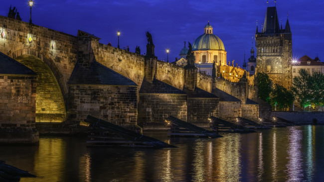 Обои картинки фото города, прага , чехия, влтава, мост