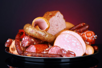 Картинка еда колбасные+изделия копченая вареная колбаса ассорти