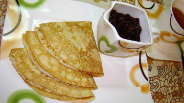 Картинка еда блины +оладьи варенье