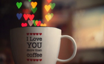 Картинка разное предметы+быта чашка надпись сердечки