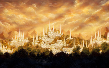 обоя видео игры, age of wonders iii, город, облака, лес