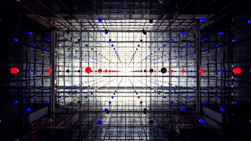 обоя 3д графика, шары , balls, решетка, шары, тоннель