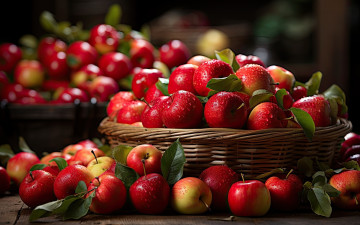 Картинка 3д+графика еда- food яблоки